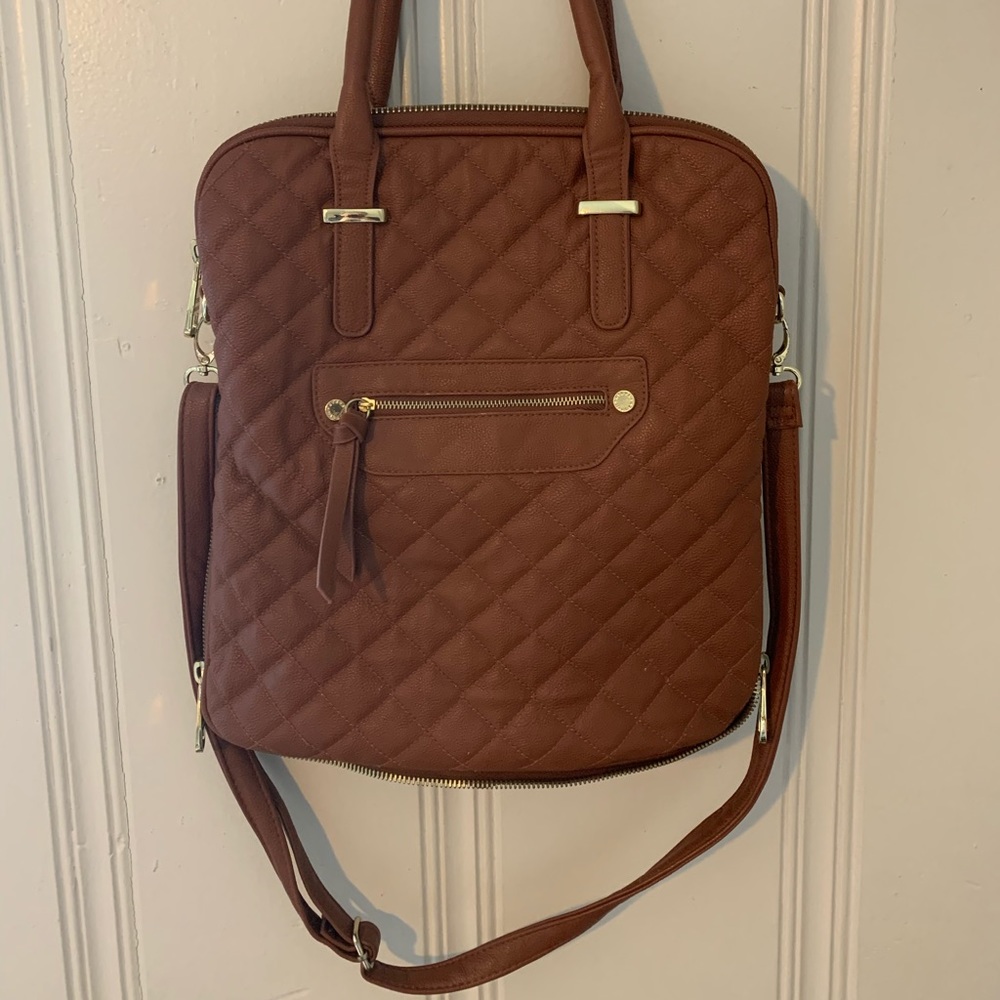 {STEVE MADDEN} Brown Leather Crossbody Bag